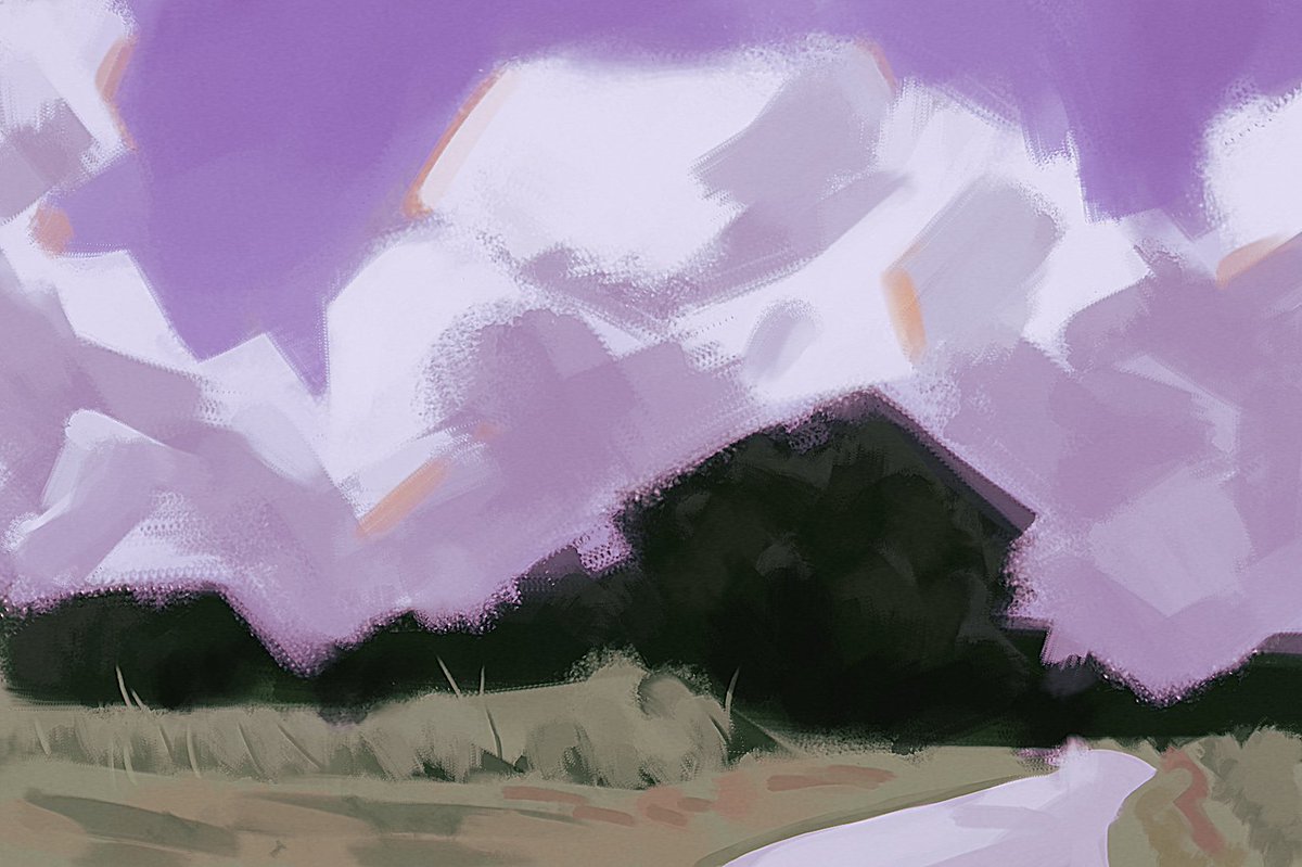 jeseni_'s tweet image. Sketching a few landscapes. This one looked nice so im sharing it here