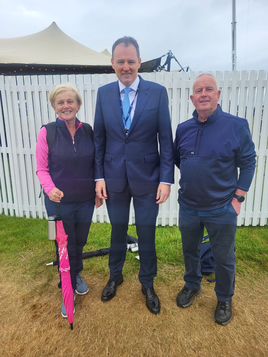 McConalogue's tweet image. Huge crowds today for day two of the Open Championship in Portrush & great to get the opportunity to see how it all comes together behind the scenes.
A massive amount of preparation and planning has gone into the event, which will be attended by around 270,000 over the four days
