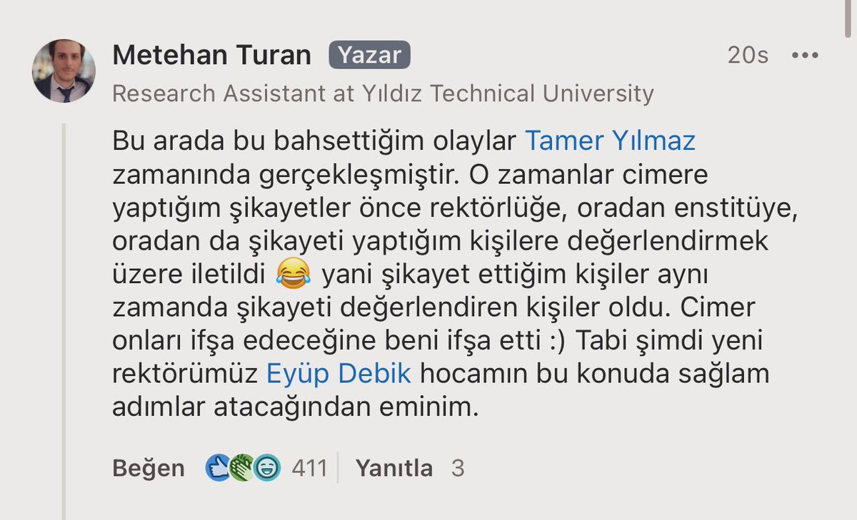 Bu işin Tamer Yılmaz döneminde olmasına şaşırılmamalı çünkü kendisi de Seza Sinanlar Uslu’nun yazdığı YTÜ tarihi kitabının sonuna reklamını koyup yazar kısmına kendini eklemişti😃
