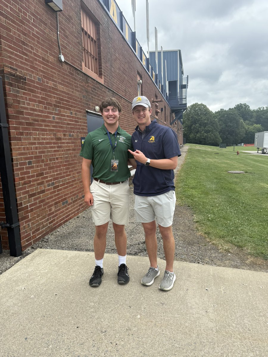 Caden Yondo (@cadenyondo) on Twitter photo Had an amazing time at the <a href="/AlleghenyFB/">Allegheny Football</a> visit yesterday! It was great to learn more about the program and see what being a student-athlete at Allegheny is like! Thanks to <a href="/Coach_Layer/">Braden Layer</a>, <a href="/CoachDenstorff/">Clay Denstorff</a>, <a href="/Coach_Taggart22/">Jake Taggart</a>, <a href="/CoachMCochran/">Matt Cochran</a> and <a href="/coachwilliams11/">Coach Devin Williams</a> for having me on campus! Had an amazing time at the <a href="/AlleghenyFB/">Allegheny Football</a> visit yesterday! It was great to learn more about the program and see what being a student-athlete at Allegheny is like! Thanks to <a href="/Coach_Layer/">Braden Layer</a>, <a href="/CoachDenstorff/">Clay Denstorff</a>, <a href="/Coach_Taggart22/">Jake Taggart</a>, <a href="/CoachMCochran/">Matt Cochran</a> and <a href="/coachwilliams11/">Coach Devin Williams</a> for having me on campus!
