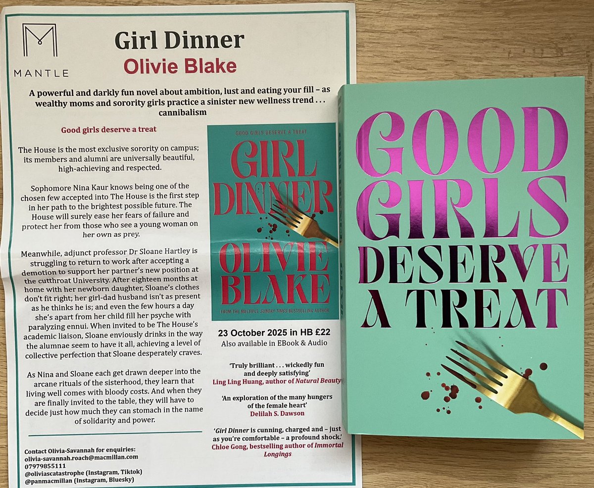 Lindahill50Hill's tweet image. This @OlivieBlake #GirlDinner coming from @panmacmillan Mantle in October sounds amazing.
Thank you very much for sending a copy Olivia
panmacmillan.com/authors/olivie…