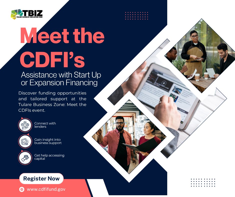 EDCTulareCounty's tweet photo. 🚨 Tulare County biz owners! Don’t miss the Business Incentive Zone: Meet the CDFIs event on Aug 28.

💼 Access capital
🤝 Connect with lenders
📍 TBIZ - Tulare, CA

🔗https://t.co/wAX5HKfeWm

#TulareCounty #CDFI #SmallBizSupport #AccessToCapital #UCMSBDC #TCEDC https://t.co/OXKwSGKwxZ