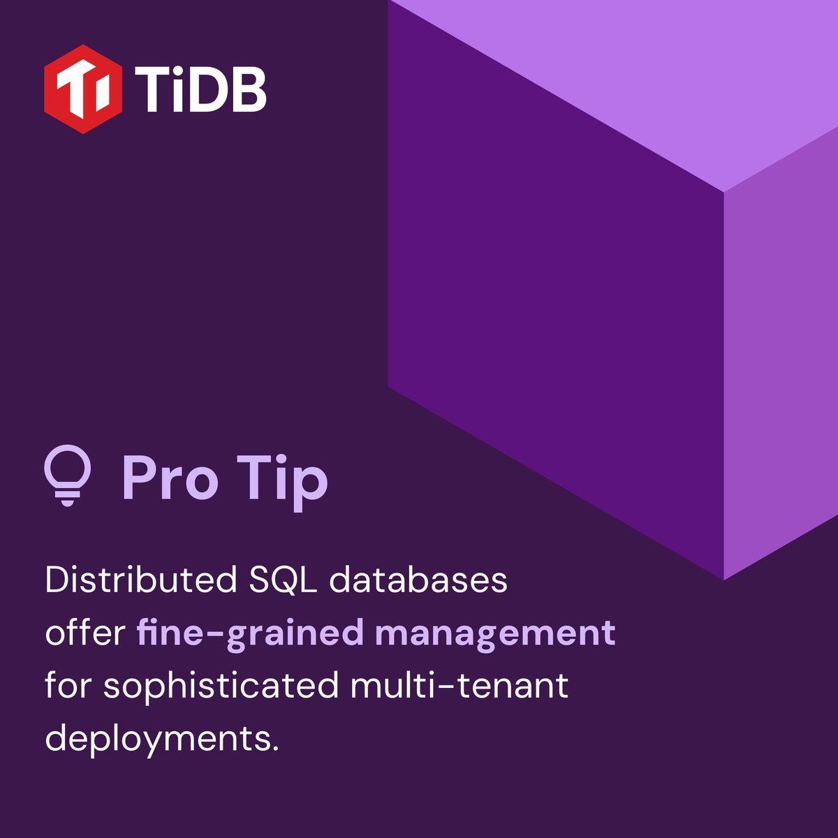 Pro Tip! 💡 Looking to level up your multi-tenant deployments?

🔧 Distributed SQL = Fine-grained control + smooth scaling.