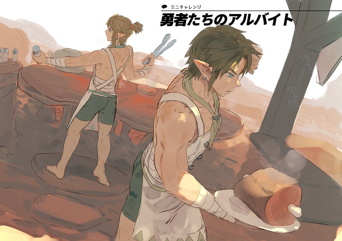 Shimaezl's tweet image. バルダスのレストランの裸エプロン（語弊）着させたいよねっていう流れでした🍖🍖便乗してたので貼っておきます