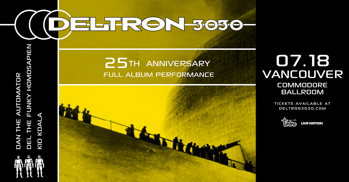 Commodore Ballroom (@commodorevcr) on Twitter photo TONIGHT: Hip-hop legends <a href="/OfficialDELTRON/">Deltron3030</a> hit our stage to take us on a futuristic music journey! ๐
Set times:
Doors - 8:00pm
Kid Koala & Lealani - 9:00pm
Deltron 3030 - 10:15pm
*all times are subject to change
*must be 19+ with valid ID to attend TONIGHT: Hip-hop legends <a href="/OfficialDELTRON/">Deltron3030</a> hit our stage to take us on a futuristic music journey! ๐
Set times:
Doors - 8:00pm
Kid Koala & Lealani - 9:00pm
Deltron 3030 - 10:15pm
*all times are subject to change
*must be 19+ with valid ID to attend