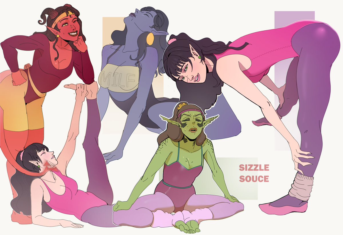 sizzlesouce's tweet image. someone suggested 80s fitness look 🤸♀️
#bg3 #sketch