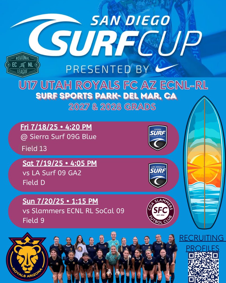 Charlotte Shimkus (ECNL-RL 2027 CB) (@charshimkus2027) on Twitter photo 🌊GAME Day SURF CUP 2025🌊
📍 Surf Sports Park — Del Mar, CA
Friday, 7/18/25
🕓 4:20 PM
at Sierra Surf 09G Blue
Field 1 #13 (Navy #30)
<a href="/ECNLgirls/">ECNL Girls</a> <a href="/TheECNL/">The ECNL</a> #2027Centerback #SurfCup
<a href="/ImYouthSoccer/">ECNL/GA/Recruiting/College Soccer</a> <a href="/ImCollegeSoccer/">College Soccer Truth ™</a>
<a href="/RoyalsAZ09gECRL/">Utah Royals AZ 09 ECRL</a> <a href="/RoyalsFCAZ/">Royals Arizona</a>
<a href="/TheECNL/">The ECNL</a> <a href="/ECNLgirls/">ECNL Girls</a>
<a href="/NcsaSoccer/">NCSA Soccer</a> 🌊GAME Day SURF CUP 2025🌊
📍 Surf Sports Park — Del Mar, CA
Friday, 7/18/25
🕓 4:20 PM
at Sierra Surf 09G Blue
Field 1 #13 (Navy #30)
<a href="/ECNLgirls/">ECNL Girls</a> <a href="/TheECNL/">The ECNL</a> #2027Centerback #SurfCup
<a href="/ImYouthSoccer/">ECNL/GA/Recruiting/College Soccer</a> <a href="/ImCollegeSoccer/">College Soccer Truth ™</a>
<a href="/RoyalsAZ09gECRL/">Utah Royals AZ 09 ECRL</a> <a href="/RoyalsFCAZ/">Royals Arizona</a>
<a href="/TheECNL/">The ECNL</a> <a href="/ECNLgirls/">ECNL Girls</a>
<a href="/NcsaSoccer/">NCSA Soccer</a>