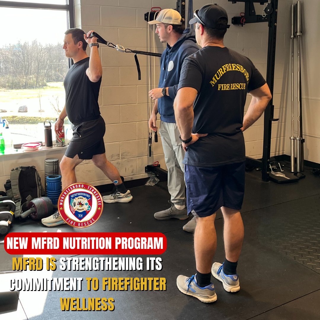 🚒💪 MFRD is reinforcing its commitment to firefighter wellness with a new fitness and nutrition coaching program, created in partnership with fuelED Nutrition Coaching and Volunteer Physical Therapy and Performance.

📲 CLICK FOR FULL STORY: murfreesborotn.gov/CivicAlerts.as…