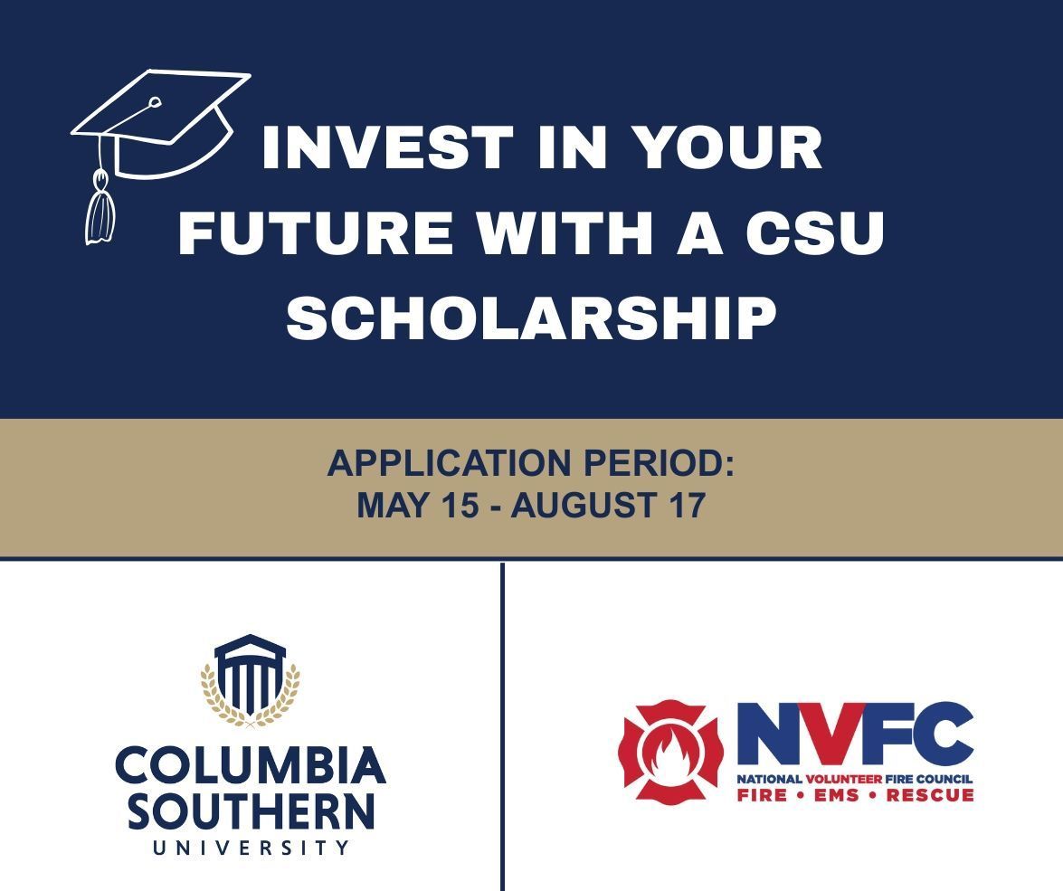 NVFC's tweet image. 🎓 Scholarship Opportunity!
The NVFC and @CSUedu are offering two NVFC members a scholarship covering up to 60 credit hours toward the online degree of their choice!
📝 Apply now through August 17
🔗 bit.ly/43dSRQy