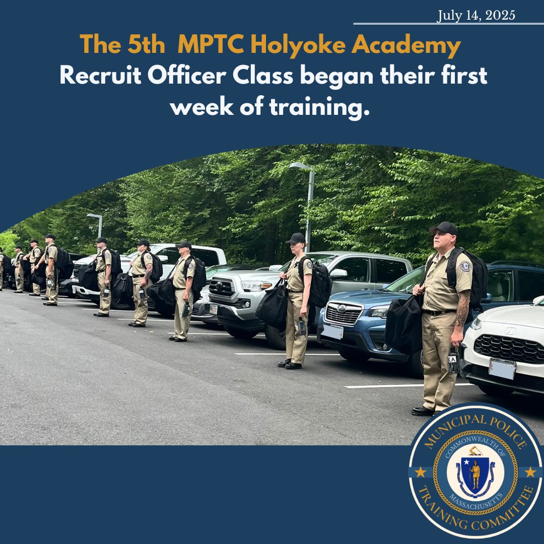 MassMPTC's tweet image. Exciting news for MPTC! We proudly welcome the 5th Holyoke Academy ROC as they embark on their training journey this week. With 50 Student Officers representing 23 communities across the Commonwealth, we wish them all the best in their training and future careers!