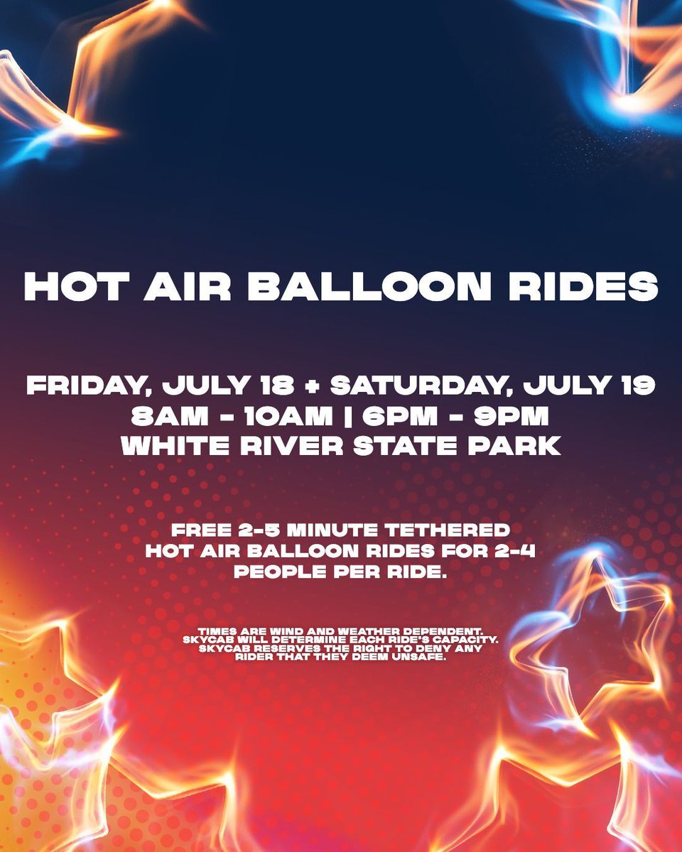 It's time to take to the skies 🎈

Head to White River State Park this weekend for FREE rides in the #WNBAAllStar2025 hot air balloon!