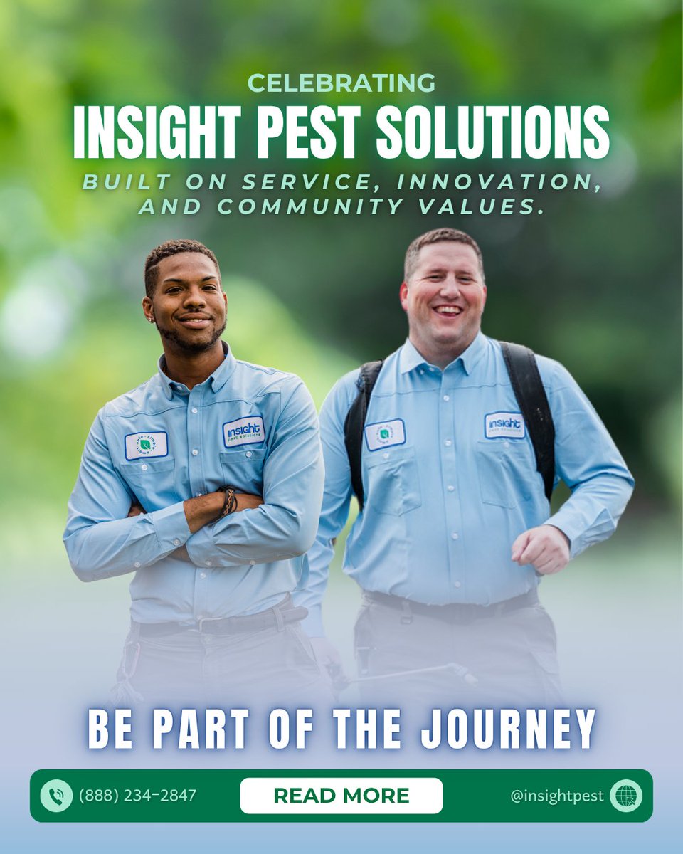 InsightPest's tweet image. 👏 Shoutout to our founder, Adam Villareal, for being recognized by the County Affairs Committee!

From one NC office to 19 locations nationwide—#InsightPestSolutions is proud to protect homes &amp;amp; uplift communities. 🏡🌎
🔗Read more: countyaffairscommittee.com/insight-pest-s…

#PestControl