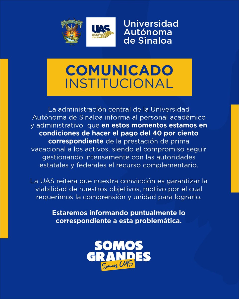 uasoficialmx's tweet photo. 📢 ¡COMUNICADO INSTITUCIONAL! https://t.co/zeZkOBcVrk
