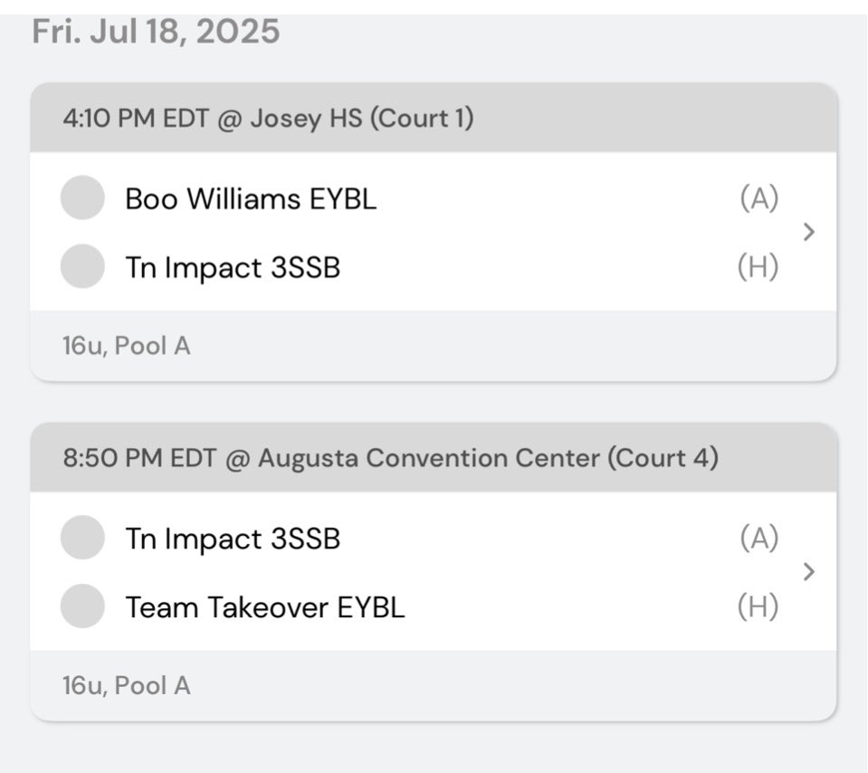I will be playing in MadeHoops Augusta Live this weekend.   Here are my game times and locations for today.