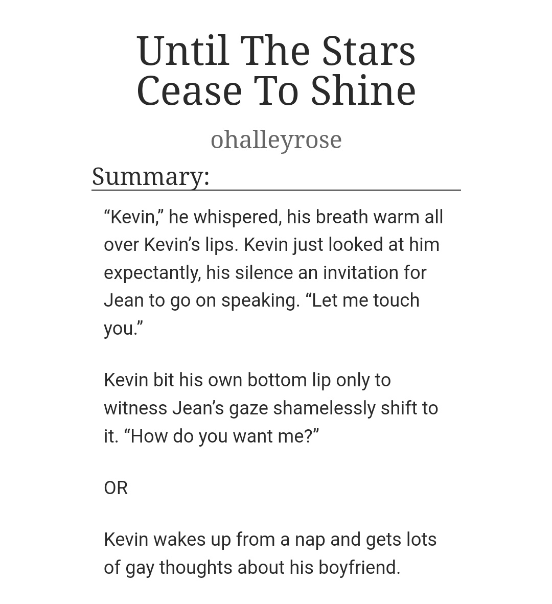 kevindiva's tweet image. New one-shot just dropped!!
— #kevjean ♡
— 4k, rated E
— trans kevin, smut with intimacy
archiveofourown.org/works/67754486