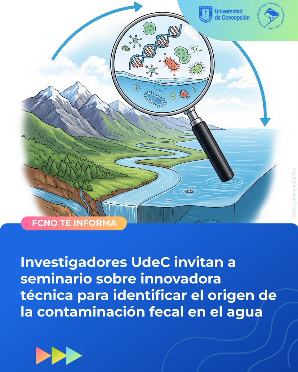 Seminario: Agua y Contaminación Fecal: Trazabilidad Molecular de Cordillera a Mar. Conoce cómo la ciencia molecular ayuda a identificar el origen de la contaminación del agua.
🗓️ Miércoles 6 de agosto | Auditorio Claudio Gay, FCNO. Más info: tinyurl.com/728wk2x