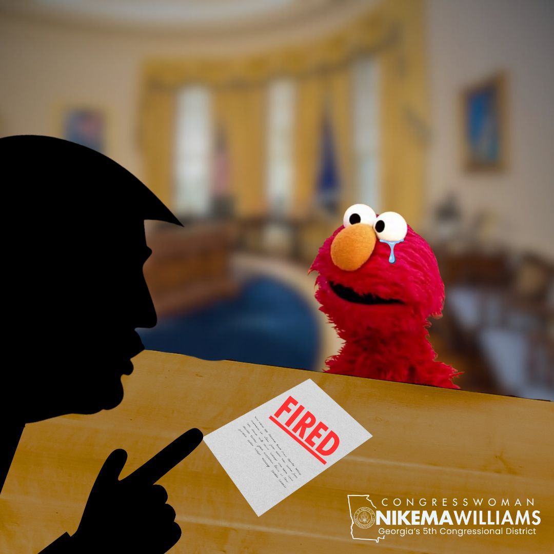 RepNikema's tweet image. Trump isn’t just abandoning Sesame Street for Wall Street—he’s abandoning the kids and families who enjoy public broadcasting every day and the rural communities who rely on it.
I voted no to these $1.1 billion in cuts, which will impact every child in the #FightingFifth and…
