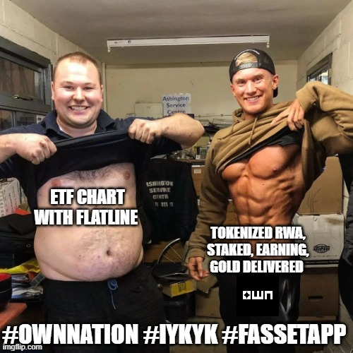 charlnado's tweet photo. You: still waiting for your gold ETF to “settle”
The guy she told you not to worry about:
→ Tokenized gold
→ Delivered to his house
→ Traded on-chain
→ Using $OWN for 50% fee discount
@own_xyz #IYKYK #Ownnation #DeadAssets https://t.co/89RjSLvm2X