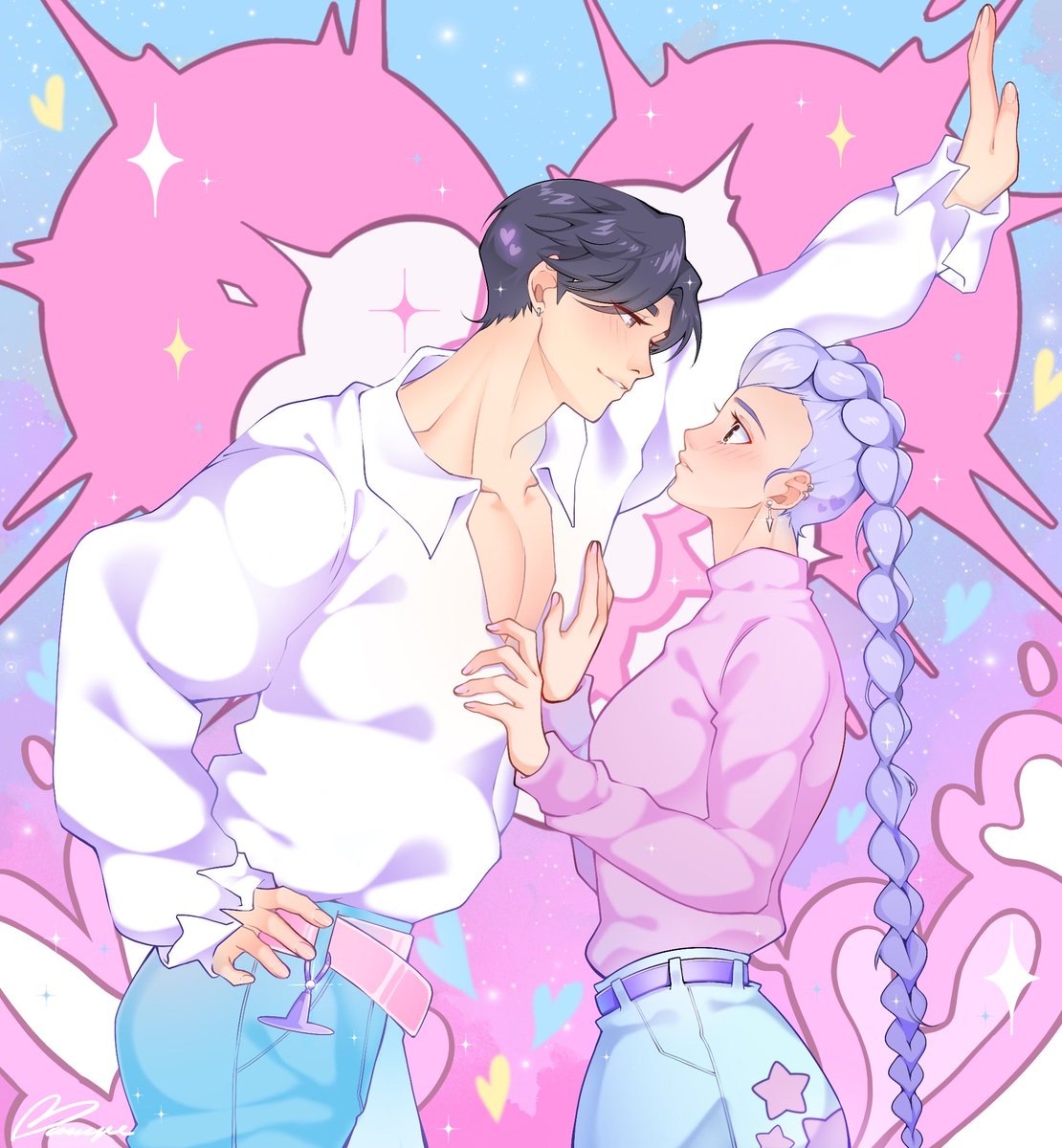 MeringueBlue's tweet image. I need more of their interactions~💕:3
#KPOPDEMONHUNTERS #rujinu