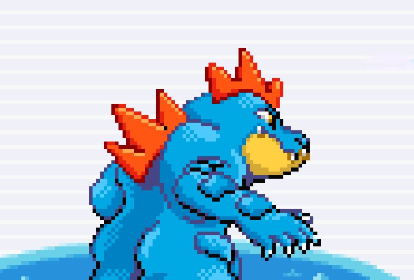 sprites_pkmn's tweet image. Feraligatr, from Pokemon Ruby, Sapphire and Emerald (2002)