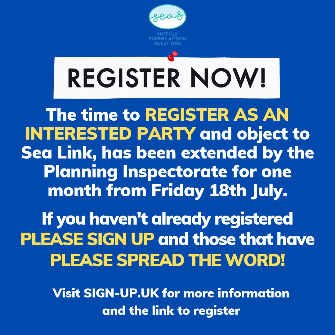 ⚠️⚠️ 𝗦𝗘𝗔 𝗟𝗜𝗡𝗞 𝗨𝗣𝗗𝗔𝗧𝗘 ⚠️⚠️

Due to an 𝗘𝗥𝗥𝗢𝗥 in the application process 𝗯𝘆 𝗡𝗔𝗧𝗜𝗢𝗡𝗔𝗟 𝗚𝗥𝗜𝗗... the process to 𝗿𝗲𝗴𝗶𝘀𝘁𝗲𝗿 𝗮𝘀 𝗮𝗻 "𝗜𝗻𝘁𝗲𝗿𝗲𝘀𝘁𝗲𝗱 𝗣𝗮𝗿𝘁𝘆" and have 𝗬𝗢𝗨𝗥 say on the 𝗦𝗘𝗔 𝗟𝗜𝗡𝗞 𝗽𝗿𝗼𝗷𝗲𝗰𝘁 has REOPENED from