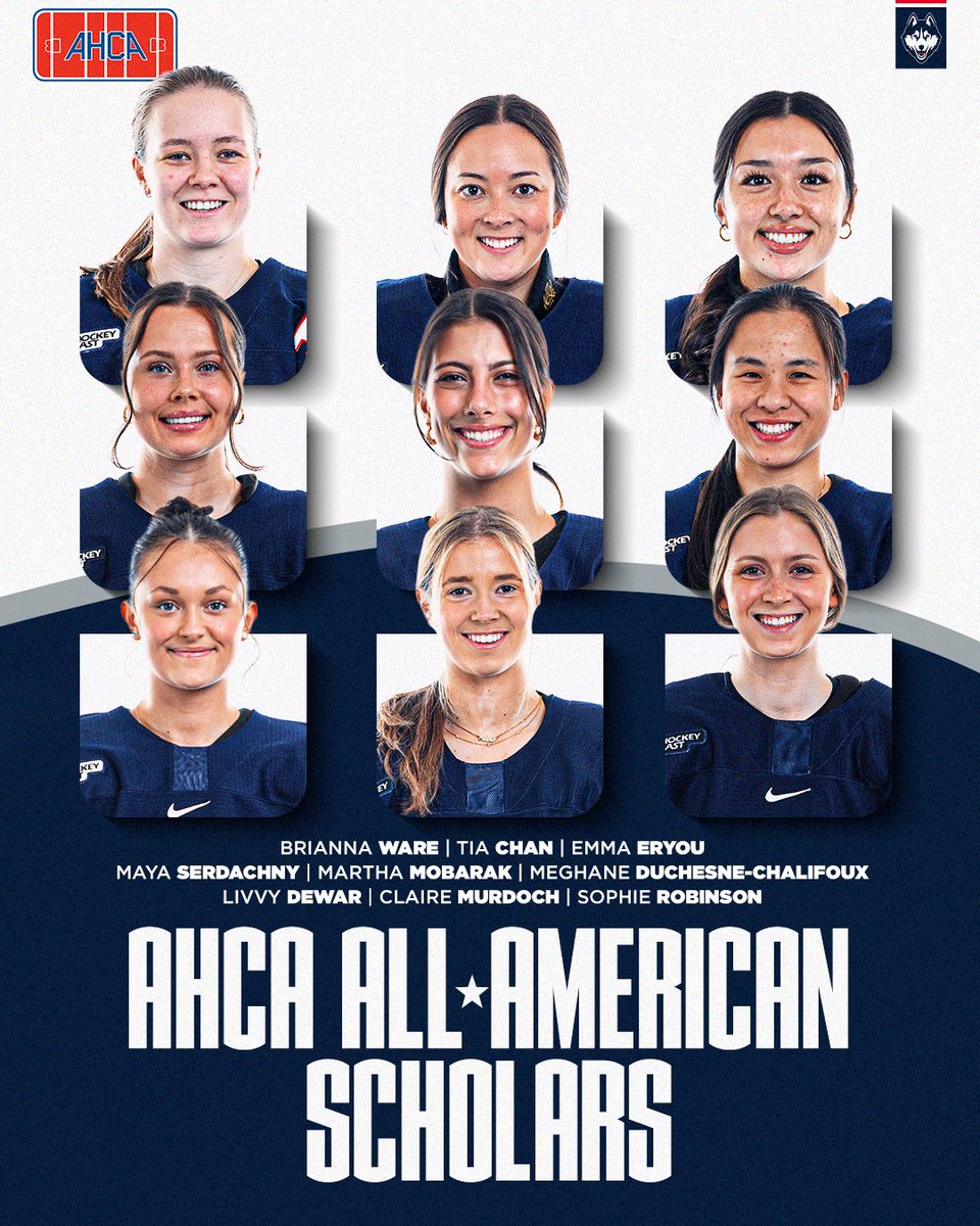 Academic accolades keep rolling in 📃🛞

Congrats to our 9️⃣ AHCA All-American Scholars‼️

To qualify, a student-athlete must have attained a 3.75 GPA for each semester, and had to appear in 40% of the team’s games.
