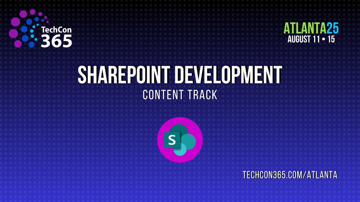 TechCon 365, PWRCON & DATACON (@techcon365) on Twitter photo Attend our #SharePoint workshops & sessions for <a href="/TechCon365/">TechCon 365, PWRCON & DATACON</a> #Atlanta August 11-15. Top #MVP & Microsoft presenters including: <a href="/DonKirkham/">Don Kirkham | MVP</a> <a href="/spmcdonough/">Sean P. McDonough</a> <a href="/mrackley/">Mark Rackley ๐ @NACollabSummit @Techsplaining</a> <a href="/stormin_30/">Norm Young</a> <a href="/alexaterentiev/">Alex Terentiev #StandWithUkraine</a> <a href="/dchristian19/">Daniel Christian</a> techcon.ai/ATLsharepoint Attend our #SharePoint workshops & sessions for <a href="/TechCon365/">TechCon 365, PWRCON & DATACON</a> #Atlanta August 11-15. Top #MVP & Microsoft presenters including: <a href="/DonKirkham/">Don Kirkham | MVP</a> <a href="/spmcdonough/">Sean P. McDonough</a> <a href="/mrackley/">Mark Rackley ๐ @NACollabSummit @Techsplaining</a> <a href="/stormin_30/">Norm Young</a> <a href="/alexaterentiev/">Alex Terentiev #StandWithUkraine</a> <a href="/dchristian19/">Daniel Christian</a> techcon.ai/ATLsharepoint