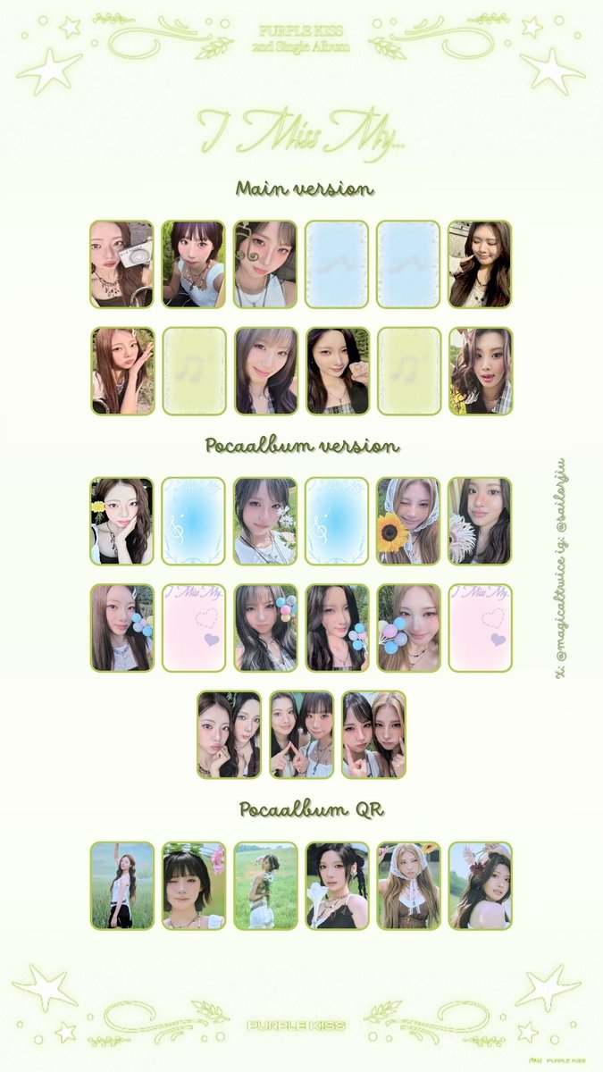 PURPLE KISS 퍼플키스 I MISS MY ALBUM PHOTOCARD TEMPLATE 🌷If