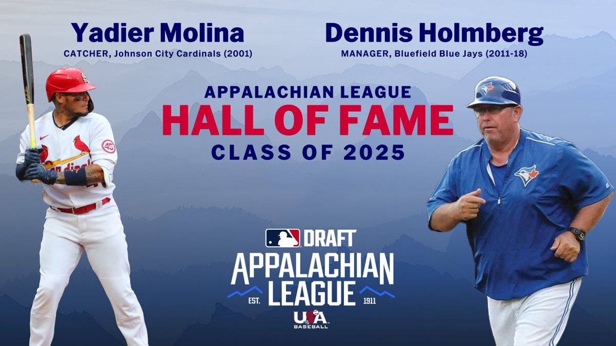 🚨 Yadier Molina, Dennis Holmberg elected to #AppyLeague Hall of Fame

📰 Press Release: appyleague.com/news/yadier-mo…