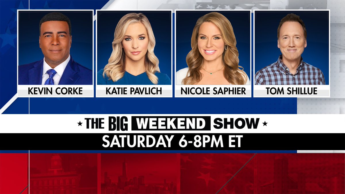 kevincorke's tweet image. Well, well, well…
Look who’s guest hosting the @BigWeekendShow this weekend?
Hope you’ll stop by and spend part of your Saturday and Sunday with us from 6-8pm on @FoxNews . 🇺🇸🇺🇸🇺🇸🇺🇸
@KatiePavlich @NBSaphierMD @tomshillue