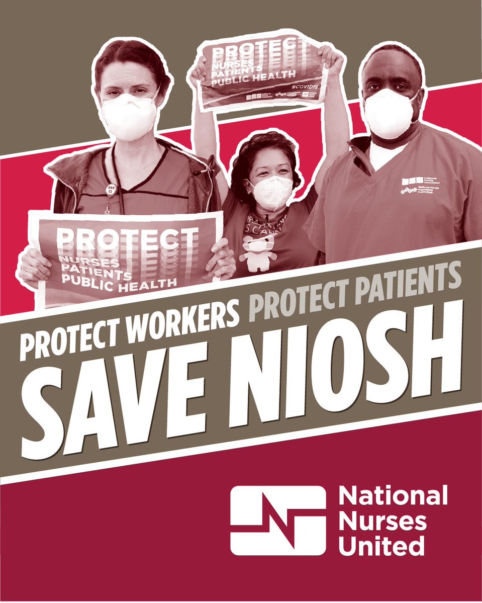 NationalNurses's tweet image. When nurses put on an N95 respirator before taking care of a patient with measles, avian flu, or Covid-19, we know it will work. But Congress is trying to eliminate funding for the team at NIOSH who certifies N95 respirators.
Fight back & protect nurses: nnu.org/SaveNIOSHCall