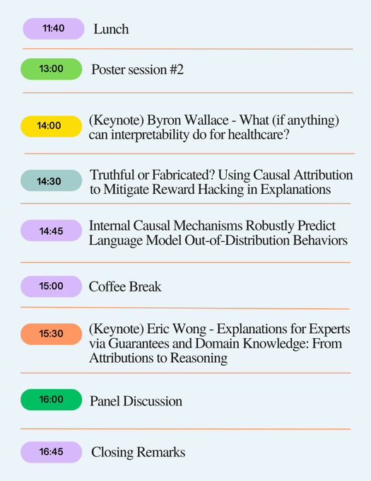 ActInterp's tweet image. 🚨The Actionable Interpretability Workshop is happening tomorrow at ICML!
Join us for an exciting lineup of speakers, nearly 70 posters, and a great panel discussion 🙌
Don’t miss it! 🔍⚙️
@icmlconf @ActInterp
