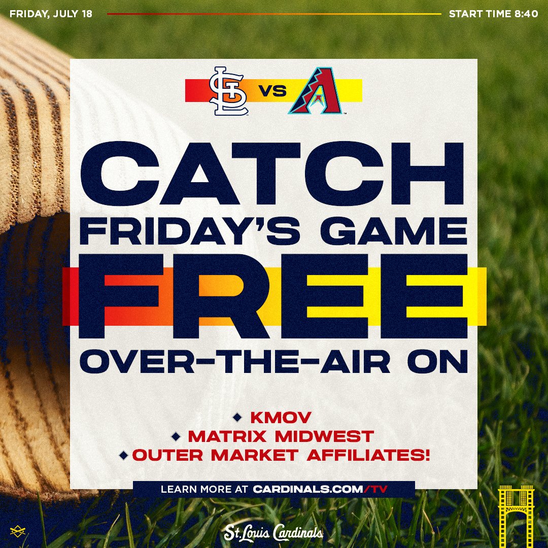 Cardinals's tweet image. Don't forget: in addition to the regular @FanDuelSN_MW broadcast, you can catch tonight's Cardinals game on @KMOV, @MatrixMidwest and the following outer market affiliates!
More info at Cardinals.com/TV