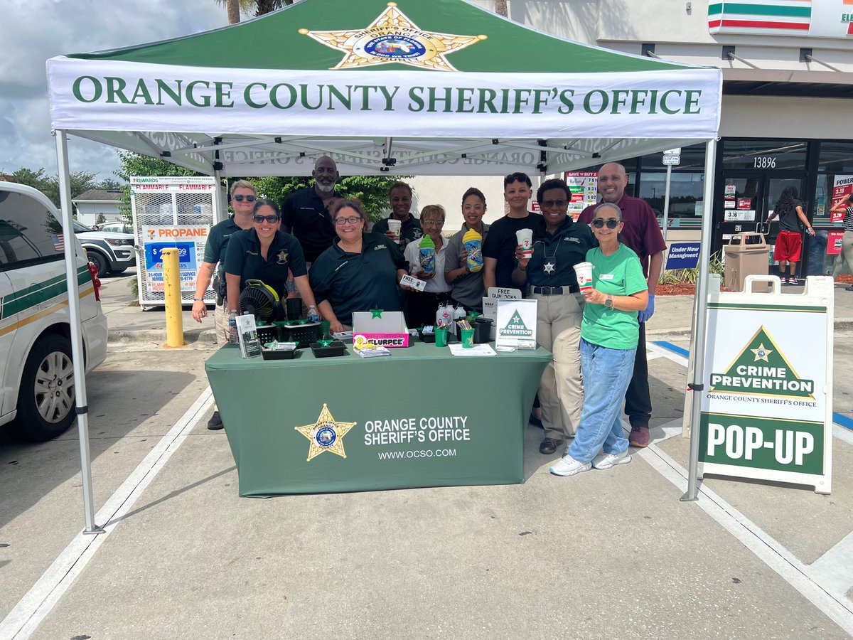 OrangeCoSheriff's tweet image. The OCSO Crime Prevention Unit had a great time connecting with our community on Friday morning during the Operation Chill event at 7-Eleven on Landstar Boulevard!
Our deputies shared valuable crime prevention tips to help keep our neighborhoods safe and strong.
Thanks to…