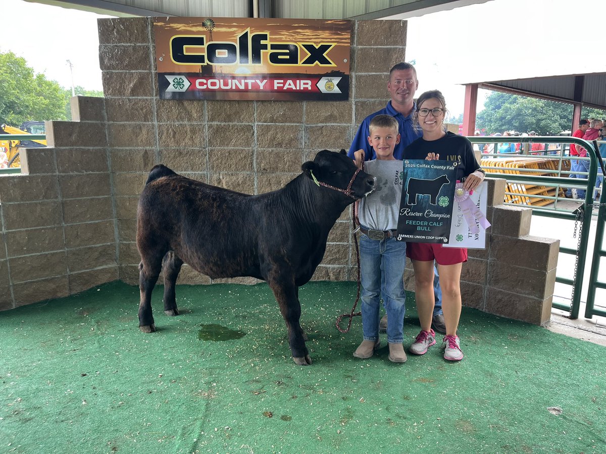 Very proud of Kaden today! He did great in his first year of 4H. Reserve Grand Champion Feeder Calf Bull!
