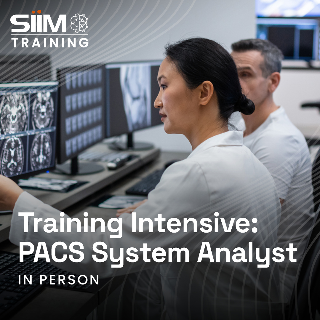 SIIMTraining's tweet image. Our 4-day #SIIMTraining Intensive: PACS System Analyst course starts next week! Gain new insights & skills in topics like:
+ Theory & Implementation
+ Clinical Imaging Standards
+ Connectivity Troubleshooting
Leesburg, VA | 20 HR SIIM IIP CE | Jul 21-24
vist.ly/3yeek