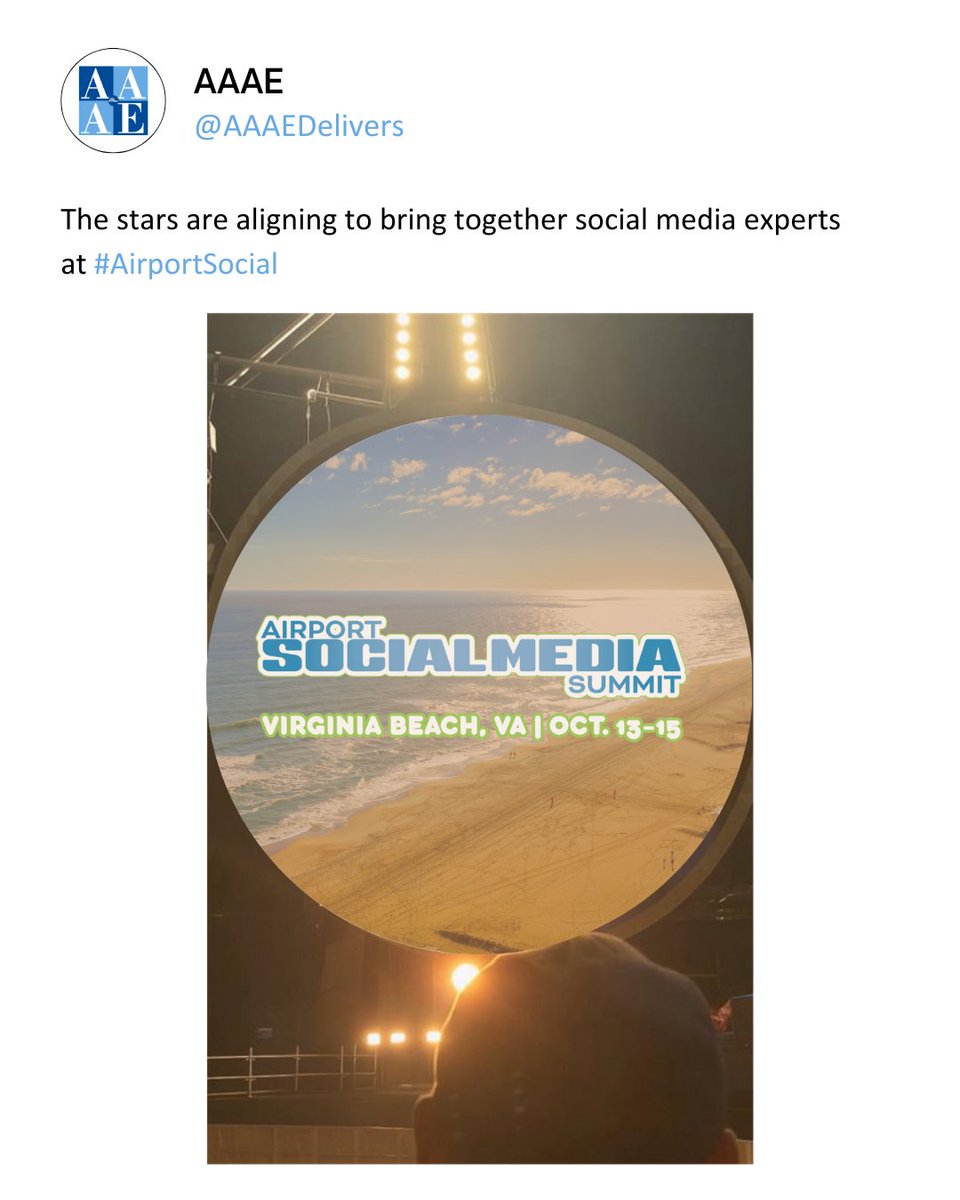 AAAEDelivers's tweet image. No need to dodge the cameras when your excitement’s real. See you in Virginia Beach for our Airport Social Media Summit 😎

🔗hubs.la/Q03xVpN10