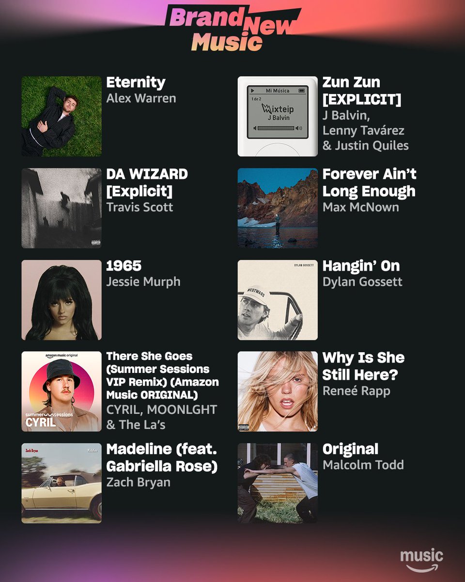 amazonmusic's tweet image. time to heat up your playlist with new hits from @reneerapp, @trvisXX, @jessiemurphhh, and more 🔥 out now on Amazon Music!
🎶: amzn.to/BrandNewMusic