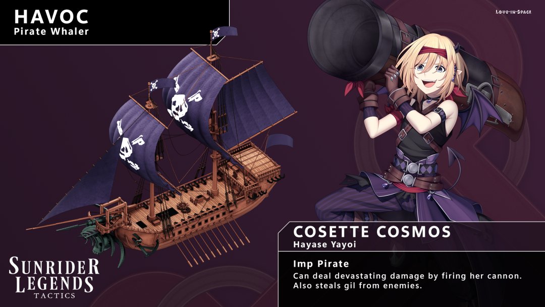 sekaiproject's tweet image. Cosette Cosmos, the imp pirate! She can deal devastating damage with her cannon and she&apos;ll also steals gil from enemies.

Wishlist Sunrider Legends Tactics, coming Aug 1st to Steam!
store.steampowered.com/app/3854880/Su…