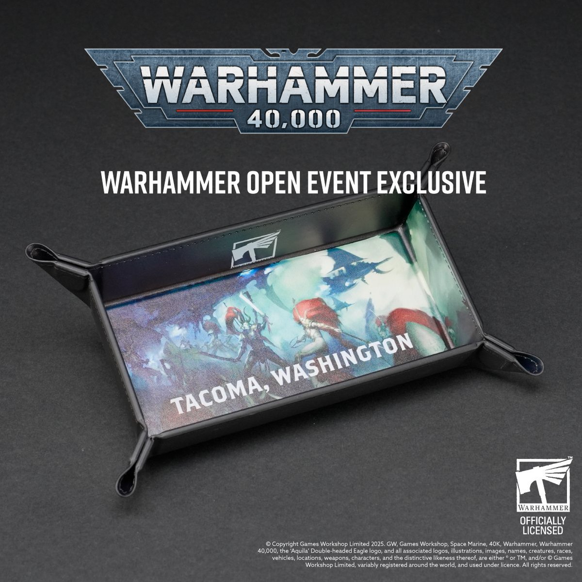 UltraProIntl's tweet image. WARHAMMER GIVEAWAY TACOMA!!!

Emerge from the webway and claim a free dice tray at the Warhammer Open Tacoma! This item is exclusive to the first 800 gaming ticket holders to pick up their badge at this weekend’s Warhammer Open, so strike fast! Scan the QR code within for a…