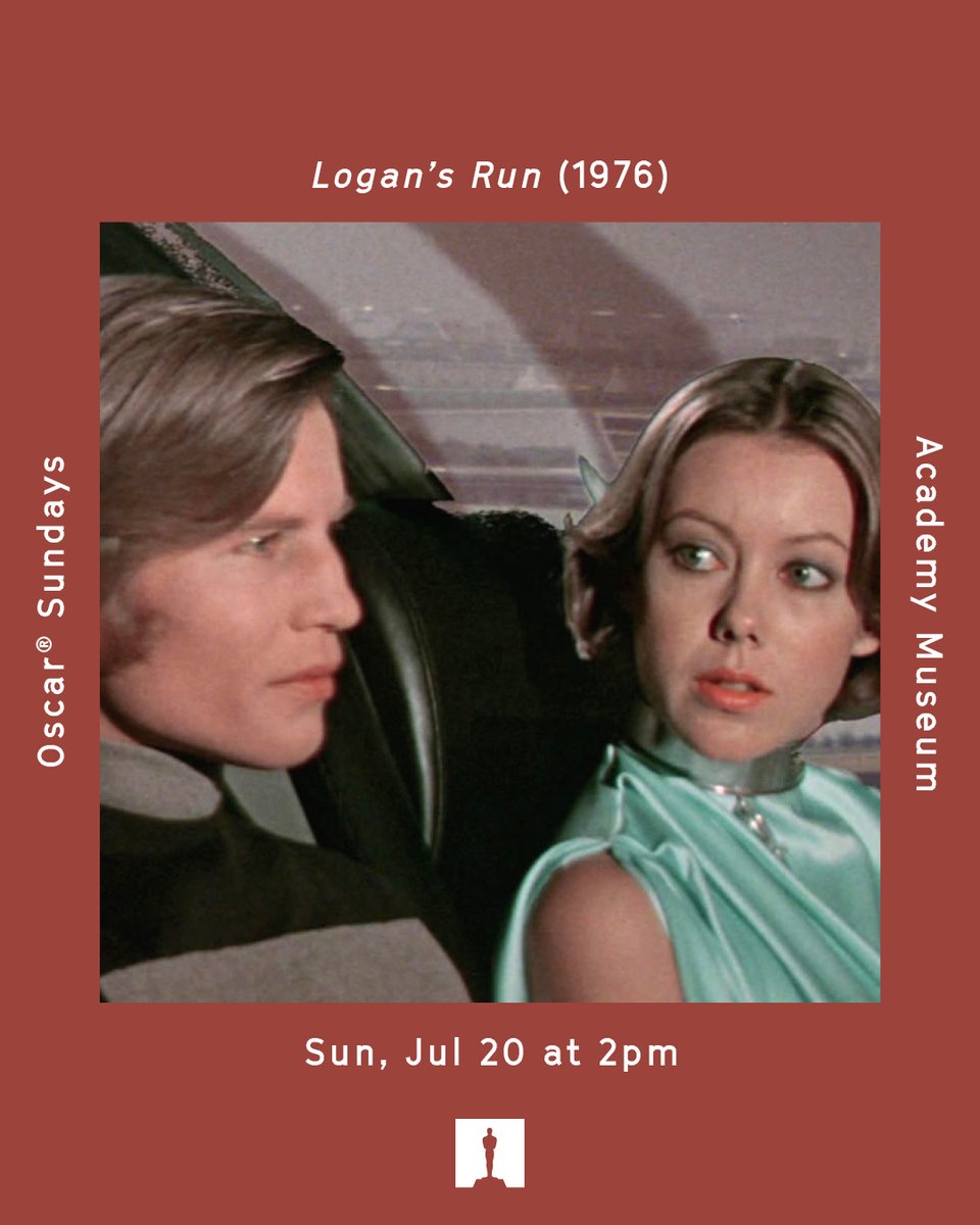 AcademyMuseum's tweet image. July 20 at 2:00PM | LOGAN’S RUN
In a future where 30 means the end, Logan chooses to run. LOGAN’S RUN brings peak ‘70s sci-fi style to the screen.
🎟️ acadmu.se/LogansRun