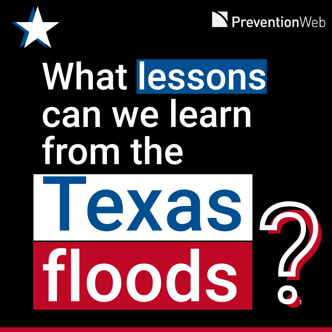 UNDRR's tweet image. 🌀 Severe floods hit Central Texas in early July – with tragic loss of life and major damage.
🔎 What drove the risk? What could have reduced the impact?
📚 #PreventionWeb is curating expert views, research & lessons ➡️ ow.ly/JOUA50Wr0Gs