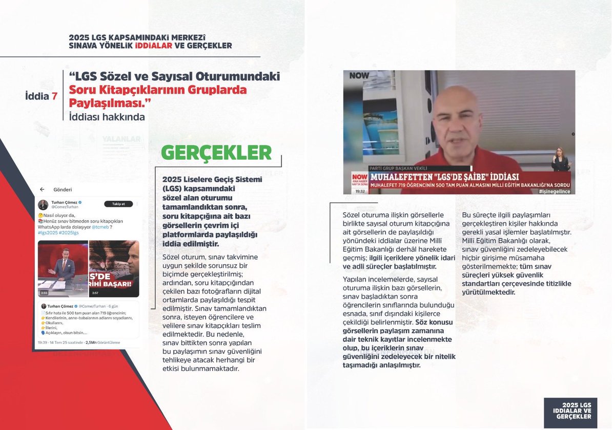 T.C. MEB Destek Hizmetleri Genel Müdürlüğü (@meb_dhgm) on Twitter photo 2025 LGS Kapsamındaki Merkezi Sınava Yönelik İddialar ve Gerçekler
İddia 7👇🏻
<a href="/tcmeb/">Millî Eğitim Bakanlığı</a>
<a href="/mebodsgm/">Ölçme, Değ. ve Sınav Hizmetleri Genel Müdürlüğü</a>
<a href="/Yusuf__Tekin/">Yusuf Tekin</a>
<a href="/omurfatih/">Ömür Fatih Karakullukçu</a> 2025 LGS Kapsamındaki Merkezi Sınava Yönelik İddialar ve Gerçekler
İddia 7👇🏻
<a href="/tcmeb/">Millî Eğitim Bakanlığı</a>
<a href="/mebodsgm/">Ölçme, Değ. ve Sınav Hizmetleri Genel Müdürlüğü</a>
<a href="/Yusuf__Tekin/">Yusuf Tekin</a>
<a href="/omurfatih/">Ömür Fatih Karakullukçu</a>