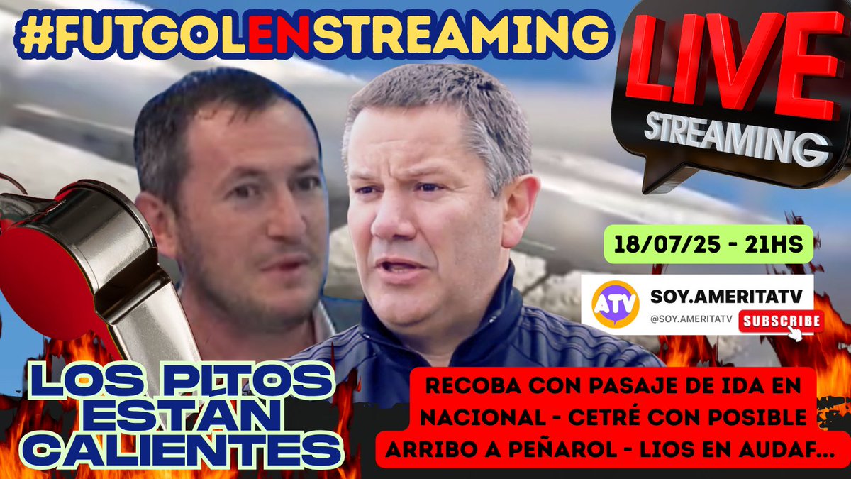 Hoy 21hs en YouTube @soyamerita 

Pases, altas, bajas, hablamos de Fútbol y lo que da vueltas en derredor.

📲092-200060 te escucho y te leo, también en el chat.
Te espero…