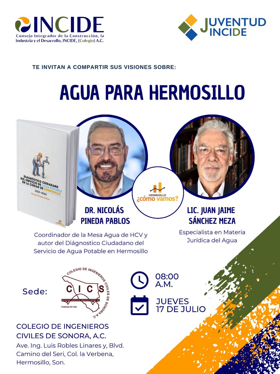 💧¿Cómo vamos con el agua en Hermosillo?

<a href="/npinedap/">Nicolás Pineda</a> y <a href="/JuanJaimeSM50/">Juan Jaime Sánchez</a>, coordinador e integrante de nuestra Mesa de Agua, compartieron sus visiones sobre el presente y futuro de este recurso en un conversatorio organizado por <a href="/ConsejoINCIDE/">Revista INCIDE</a>.
📹 tiny.cc/7wpp001
#RedHCV