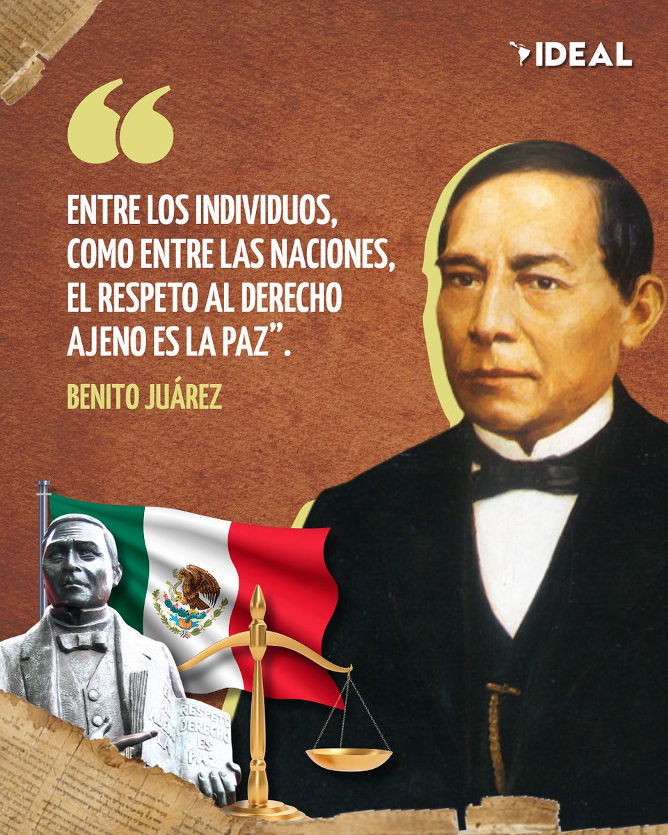 InstitutoIDEAL_'s tweet image. 🇲🇽 #BenitoJuárez, el Benemérito de las Américas, fue el primer presidente de origen indígena en #México y en todo el continente. Su vida y legado son símbolo de resistencia, justicia y dignidad.
Figura clave en la Segunda Transformación de la vida pública del país, durante la…