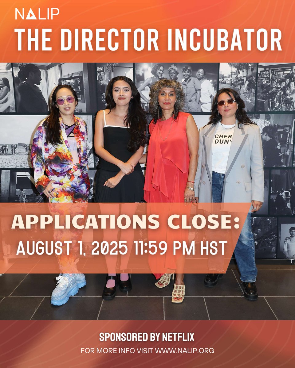 NALIP_org's tweet image. 📢 CALL FOR SUBMISSIONS: Applications are NOW OPEN for the Director Incubator (formerly known as the Women of Color Film Incubator)!
Deadline to apply is Friday, August 1, 2025 at 11:59 PM Hawaii Time
Learn more: nalip.org/director_incub…