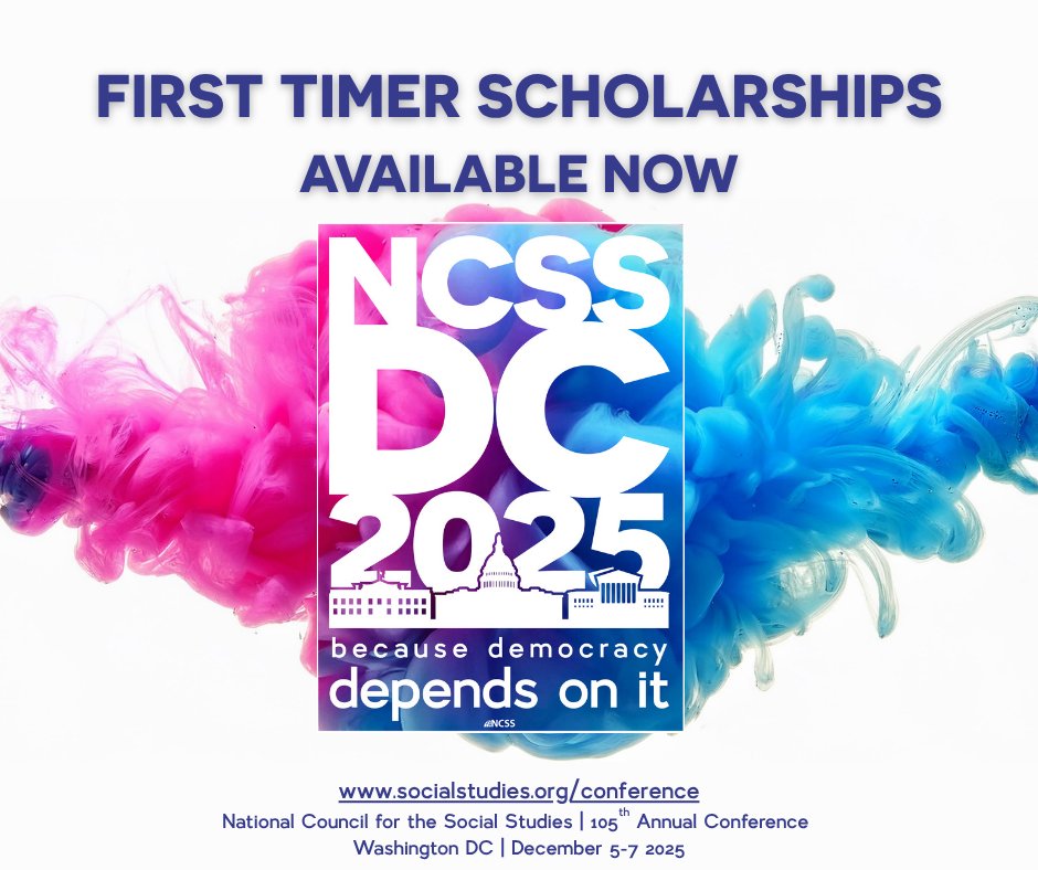 NCSSNetwork's tweet image. 📢 #ICYMI, National Council for the Social Studies (NCSS) is pleased to offer a limited number of registration scholarships to enable early and mid-career educators, from diverse ethnic groups, especially historically marginalized communities and/or those who teach in…