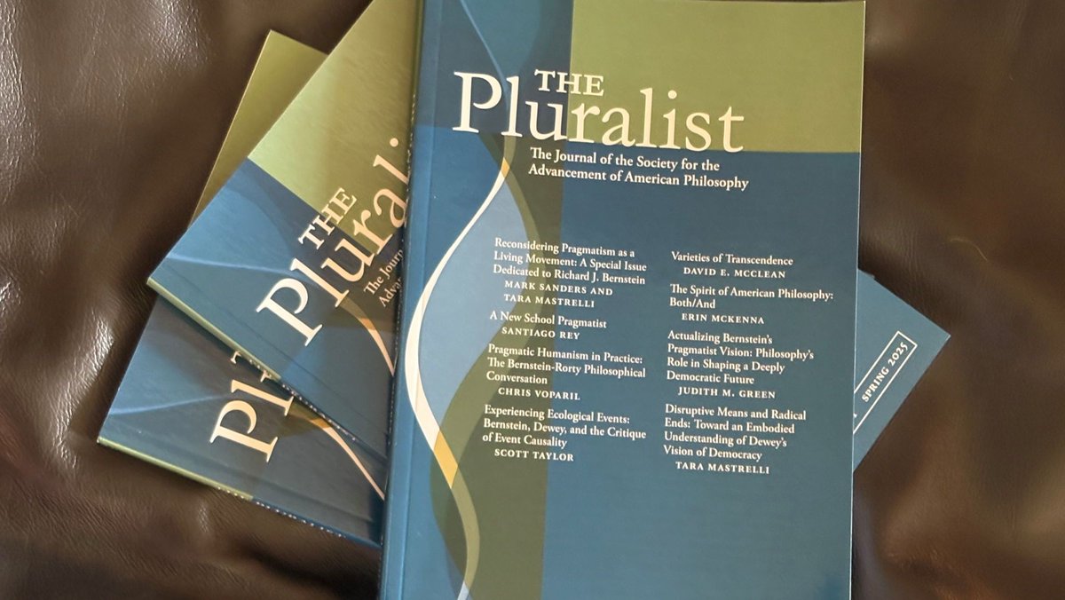 IllinoisPress's tweet image. "Richard Bernstein brought philosophy to life."
The Pluralist 20.2 is a special issue dedicated to Richard J. Bernstein, guest edited by Mark Sanders (@PhilosophyUnc) and @TaraMastrelli (@SBUArtsSciences). cc: @SAAPhilosophy
Read intro on @ProjectMUSE: muse.jhu.edu/pub/34/article…