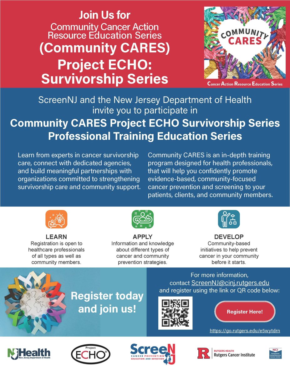 Join us for the Community CARES Project ECHO Survivorship Series! Learn from experts in cancer survivorship. Next meeting July 22, 2025 10:00 AM.